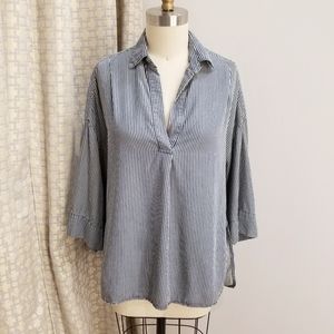 French Connection stripe pop over top